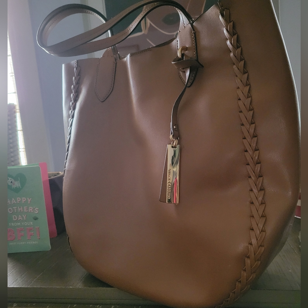 Authentic Vince Camuto brown leather hobo